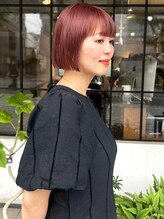 モク 京都北白川店(MOK) 【ミニボブ】オレンジピンク