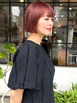 モク 京都北白川店(MOK) 【ミニボブ】オレンジピンク