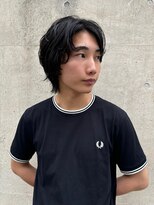 ◎メンズボブウルフメンズミディアムメンズロングワックスなし