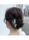 結婚式/お呼ばれ/ドレス上品シニヨンアレンジ