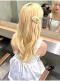 ◆ブリーチホワイトグレージュダブルカラーインナーカラー表参道