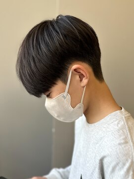 エルマーク 堺東(L-MARK) 黒髪マッシュナチュラルマッシュメンズヘア韓国ツーブロック