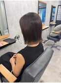 切りっぱなしボブ×ナチュラルブラウン