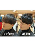 茨木市 軟毛 平巻き 無造作 大人 ケアパーマ
