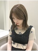 ピンクベージュボブ/ハイトーンレイヤー