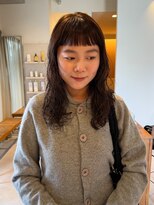 マイン(mine)&nbsp;オリーブベージュカラー　ブラウンカラー　パーマ　ロングパーマ