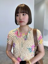 ヘアーアイストゥーレ(HAIR ICI TRE)&nbsp;ボブ　オリーブベージュ　夏カラー　ストレートパーマ　ミニボブ