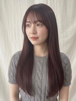 ココカラヘアー ニコ(cococara hair nico)&nbsp;カシスピンク/ロングボブ/前髪あり/トリートメント