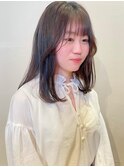 前髪でキマる!韓国風シースルースタイル!/ニュアンスカラー