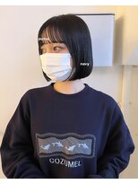 クオン 今泉(quon)&nbsp;【MASAKI】ぷつっとバング×ネイビーbob