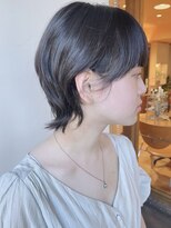 【morio原宿】マレットヘアウルフショート黒髪ウルフショート