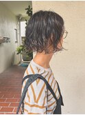 切りっぱなしボブ×パーマ