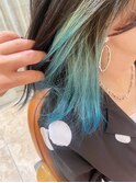 インナーカラー×オリーブブルー