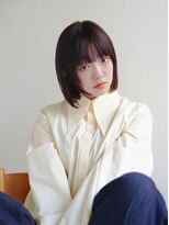 ムク 甲府(muku.)&nbsp;ミディアムヘア/斜めバング/グレージュカラー/甲府駅