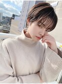★ワトワシアーカラー韓国風小顔ヘアオン眉ショートフレアバング