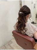 おろし編み　アップスタイル