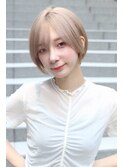 ★くびレイヤーボブルフネビージュ小顔ワンレンショート