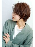 ショートカット　前髪長め　白髪ぼかし　名東区　大人女性