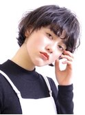 くびれショート・ボブ/丸顔/前髪あり/絶壁解消/20代/30代/長め