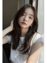 ラナ 新宿(lana)&nbsp;センターパート/韓国ヘア/顔周りカット/【lana hair新宿】