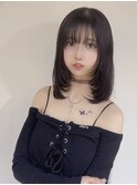 透け感レイヤー×艶ストレート