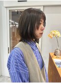 透け感オリーブグレージュ髪質改善トリートメントレイヤーカット
