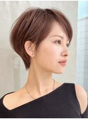 大人ショート上品ショートショートボブくびれ丸み30代40代50代