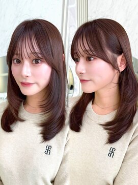 アフロートリノ(AFLOAT Leino) 結べるミディアムレイヤー　耳にかけても可愛い前髪顔まわり