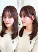 結べるミディアムレイヤー 耳にかけても可愛い前髪顔まわり