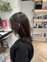 リノ ヘアー デザイン 河原町三条(Lino Hair Design)&nbsp;【小顔レイヤー】鎖骨ラインのぷつっと外ハネ×顔まわりカット