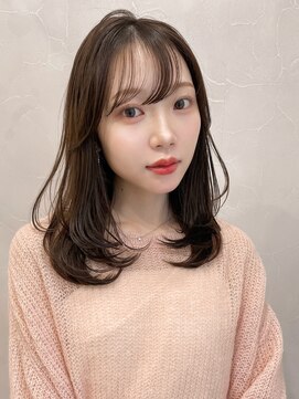 アグノス 青山(Agnos) イメチェン 前髪 ピンクベージュ ブラウン レイヤーカット