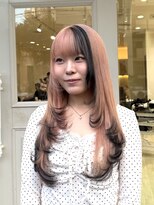 タイドヘア 茨木店(TIDE HAIR)&nbsp;ブロック×エンドカラー（ピンク&ブラック）