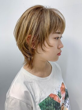 テトヘアー(teto hair) short (マッシュウルフ、ベージュブロンド、ミルクティ)