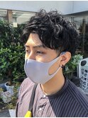 【LOVEST服部】アップバングショートパーマ/ダークアッシュ