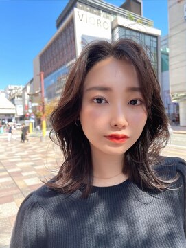 フラッグ ヘアー 天神西通り店(Flag HAIR) 大人ミディアム☆くびれボブ透明感イルミナカラー