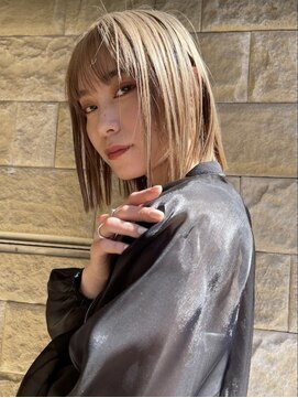 アース 川崎店(HAIR&MAKE EARTH) プツッと切りっぱなしブロンドボブ/EARTH川崎_ブロンドボブ