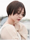 大人ショートボブ丸みショートカットマッシュショート前髪あり