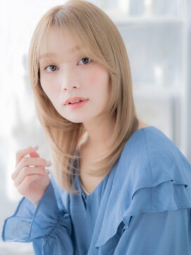 モッズヘア 上尾西口店(mod's hair) 顔まわりレイヤーハイトーンカラーセミディa上尾10代20代30代