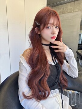 ロンドカスティーヨ 四日市(Lond castillo) 【前川薫子】アプリコットブラウン　ピンク　 ロングレイヤー