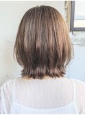 薄めバングウェーブミディアムくせ毛風カール美髪#207f0204