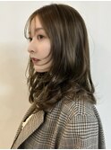 ☆ブリーチなしダブルカラー オリーブ オリーブベージュ ボブ