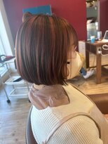 スピーディーカラー 足利大月店&nbsp;白髪を魅せる　おしゃれな白髪染めハイライト/ピンクブラウン