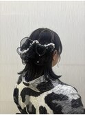 ボブヘアアレンジ/卒業式ヘア/成人式ヘア