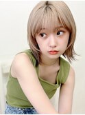 切りっぱなしボブ　外ハネボブ　イメチェン　美髪　ワイドバング