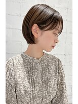 ヨーク(YOKE)&nbsp;ショートヘアベリーショートくびれ丸みボブグレージュベージュ