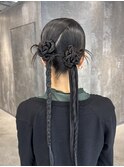 ヘアセット カチモリ カチモリツイン タイトヘア 個性派ヘア