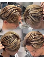 ステラ(STELLA) メンズ/バレイヤージュ/センターパート/ブリーチ&ダブルカラー