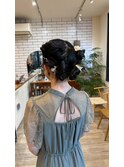 結婚式二次会お呼ばれヘアアレンジ大人可愛い編み込みスタイル