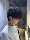 サーフカール刈り上げセンターパート波巻きツイストスパイラル
