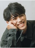 シャドウパーマラウンドマッシュフェザーパーマメンズパーマ眉毛